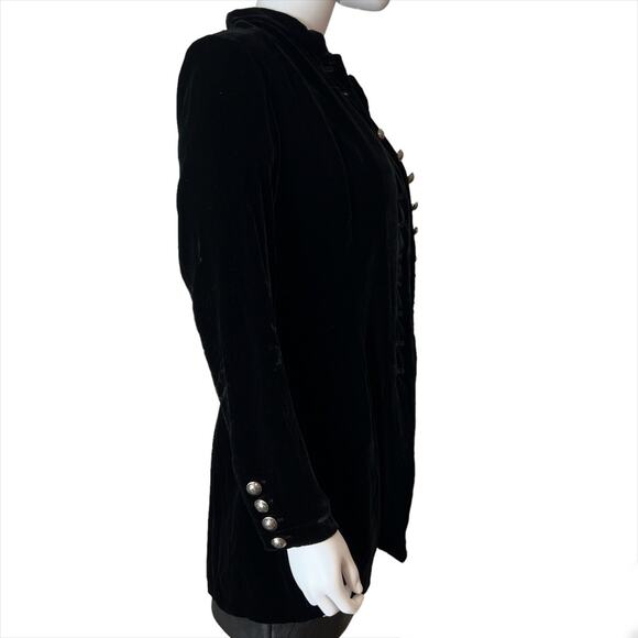 Vintage 90's Steampunk Cambridge Dry Goods Co. Black Velvet Jacket Blazer NWT - Picture 5 of 8